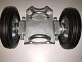 Rolling Gate Double Carrier Wheel 6 Solid Rubber Wheels Axle Assembly