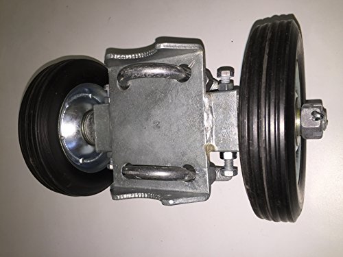 Rolling Gate Double Carrier Wheel 6 Solid Rubber Wheels Axle Assembly