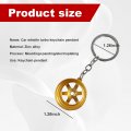 Augeny Car Turbo Keychain Creative Charming Polishedcharger Chain Mini Auto Turbo Key Ring Part Decoration Wire Ring-golden
