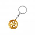 Augeny Car Turbo Keychain Creative Charming Polishedcharger Chain Mini Auto Turbo Key Ring Part Decoration Wire Ring-golden