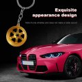 Augeny Car Turbo Keychain Creative Charming Polishedcharger Chain Mini Auto Turbo Key Ring Part Decoration Wire Ring-golden