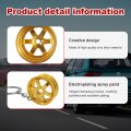 Augeny Car Turbo Keychain Creative Charming Polishedcharger Chain Mini Auto Turbo Key Ring Part Decoration Wire Ring-golden