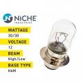 Niche H6m Headlight Bulb For 1996-2016 Kawasaki Yamaha Rhino 660 450 Big Bear 400 Mule 610 600 Banshee 350