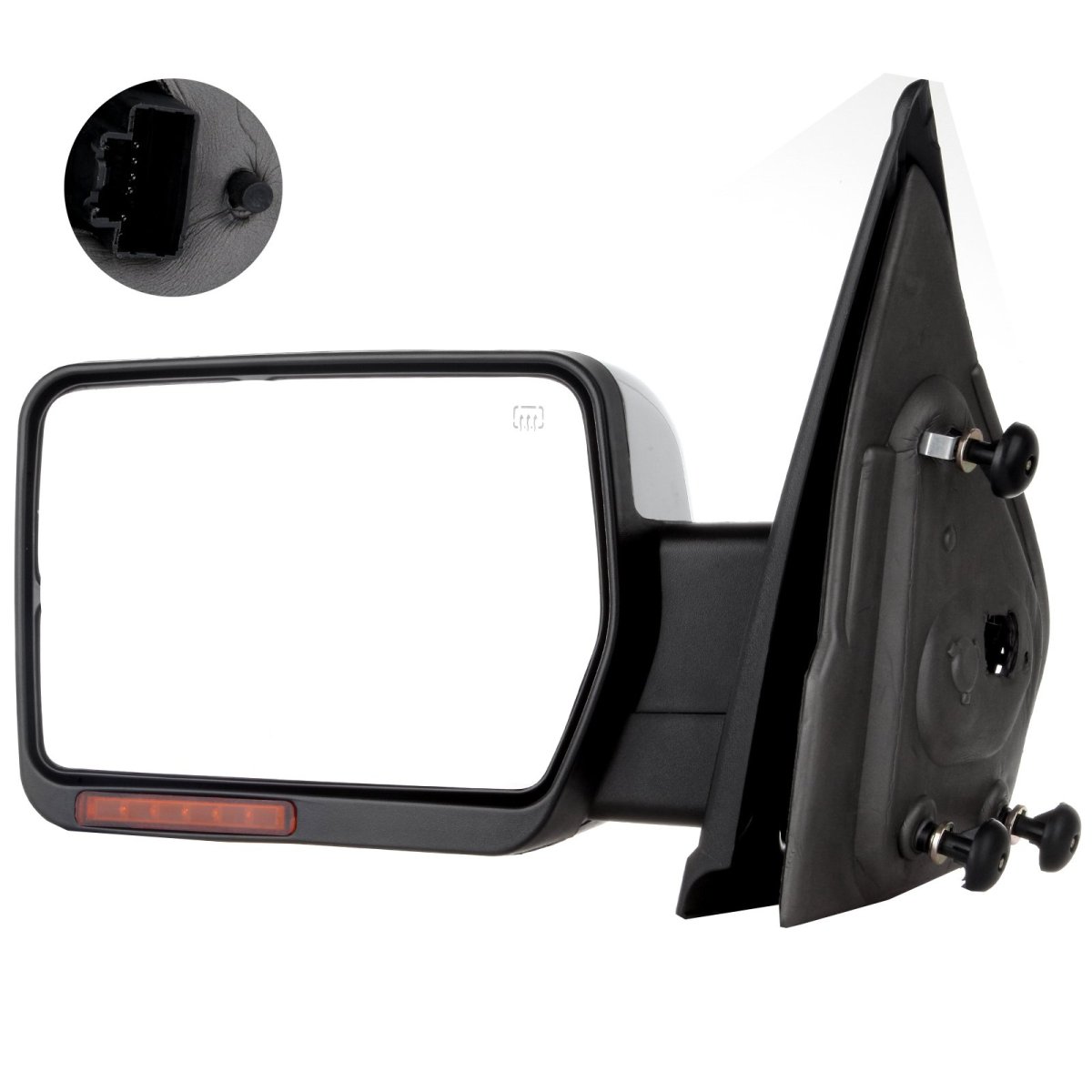 Towing Mirror For 2004 2014 F150 Pickup Truck Driver Side Left Power Adjusted Heated With Turn Signal Puddle Light And Chrome