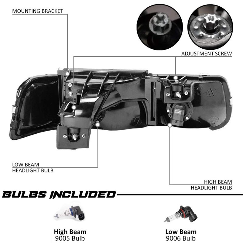 Epic Lighting Oe Style Replacement Headlight For Chevrolet 00-06 Tahoe Suburban 99-02 Silverado Pickup Chevy Truck Gm2502187
