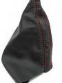 Fits 2008-2016 Subaru Impreza Wrx Sti Real Black Leather E-brake Boot With Red Stitching Skin Only 