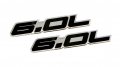 Erpart 6 0l Liter In Black On Silver Highly Polished Aluminum Car Truck Engine Swap Nameplate Badge Logo Emblem Compatible With