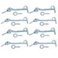8pcs Cabin Hook Eye Latch Zinc Plated Iron Spring And Safety With Mounting Screw For Wood Window Door Cabinets 2 5 3 