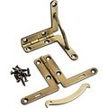 Small Solid Brass Quadrant Hinges Antique Pair 