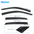 1 Set Window Visors Rain Guards Deflectors Tape-on Durable For Honda Civic 2022 2023 Black