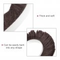 Uxcell Weather Stripping Brush 26ft L X 0 35 W 9 H Self-adhesive Seal Weatherstrip Sweep Brown For Door Window 2pcs Total 52ft