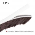 Uxcell Weather Stripping Brush 26ft L X 0 35 W 9 H Self-adhesive Seal Weatherstrip Sweep Brown For Door Window 2pcs Total 52ft