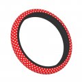 Red White Polka Dot Steering Wheel Cover For Women Anti Slip Auto Car Wrap Accessories Girl 