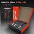 A-premium 3x Red Ignition Coil Pack And 6x Iridium Spark Plugs Compatible With Toyota Tacoma 1995-2004 Tundra 2000-2004 4runner