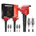 A-premium 3x Red Ignition Coil Pack And 6x Iridium Spark Plugs Compatible With Toyota Tacoma 1995-2004 Tundra 2000-2004 4runner