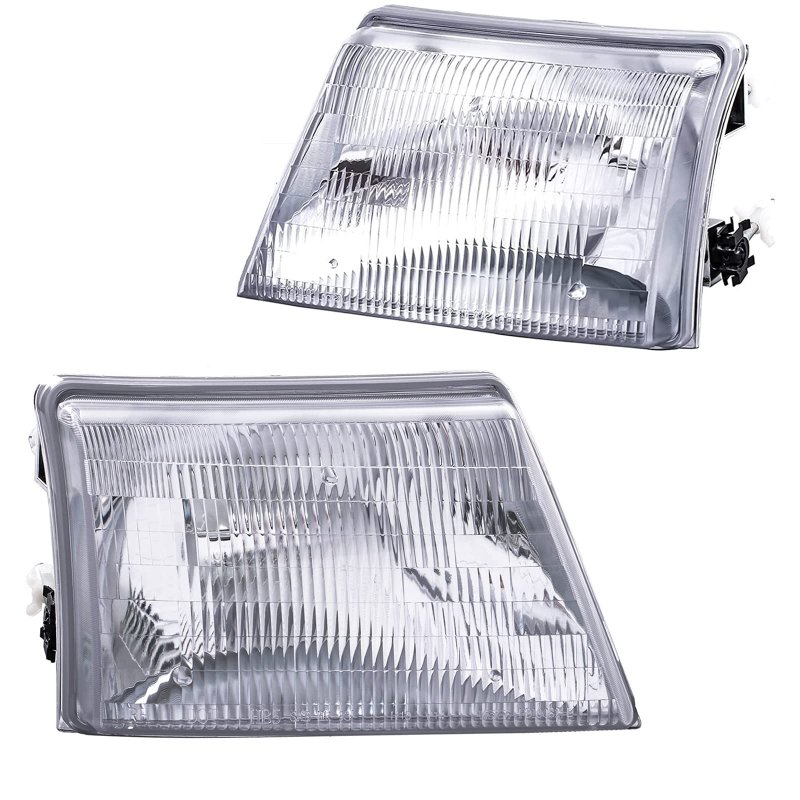 Headlight Assembly For 1998 1999 2000 Ford Ranger Pickup Truck Driver And Passenger Side Pair Clear Lens Halogen Waterproof