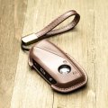 Vitodeco 3d Leather Smart Key Fob Case For Bmw X5 X6 X2 I5 2024-up X7 X1 3 Series 7 Ix I4 I7 2023-up 4-button Mocha 