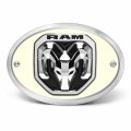 Ipick Image Made For Ram 2019 Up 3d Logo Glow In The Dark Luminescent Oval Billet Aluminum 2 Inch Tow Hitch Cover