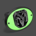 Ipick Image Made For Ram 2019 Up 3d Logo Glow In The Dark Luminescent Oval Billet Aluminum 2 Inch Tow Hitch Cover