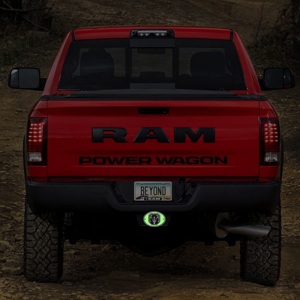 Ram 2019 Up Glow In The Dark Luminescent Oval Billet Aluminum Tow Hitch Cover 2 Official Licensed 3d Logo White Plate Ngv