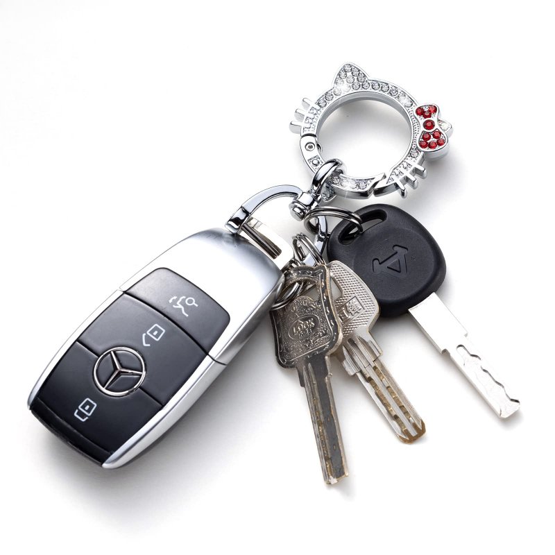 Pangpai Car Keychain For Women Carabinerchain With Key Rings Cute Crystal Rhinestone Key Chain Clip Recar Keychain For Women