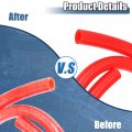 X Autohaux 5pcs 3ft Silicone Vacuum Tubing Hose2 3 16 1 4 5 3 8 Id 130psi Max Pressure Red