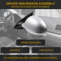 Driver Side Mirror For 2005 2010 Volkswagen Jetta Silver Gray Left Door With Turn Signal Power Heated Adjustment Glass Manual