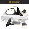 Driver Side Mirror For 2005 2010 Volkswagen Jetta Silver Gray Left Door With Turn Signal Power Heated Adjustment Glass Manual