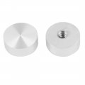 Uxcella M6 Thread 20mm Diameter Round Shape Aluminum Disc Hardware For Glass Table 4pcs