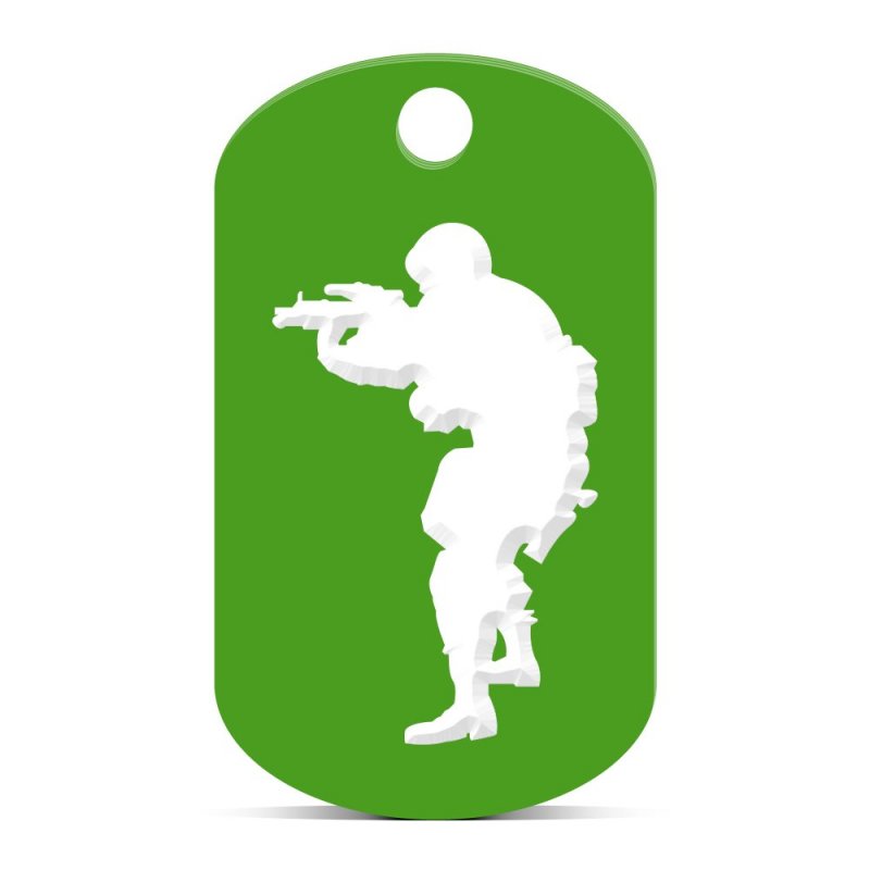 Fagraphix Gign Operator Keychain Gi Dog Tag Engraved Seals Gsg-9 Socom Green