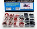 Rubber Faucet Washer Assortment 141pc Gummi Fiber Klingerith Sink Plumbing 