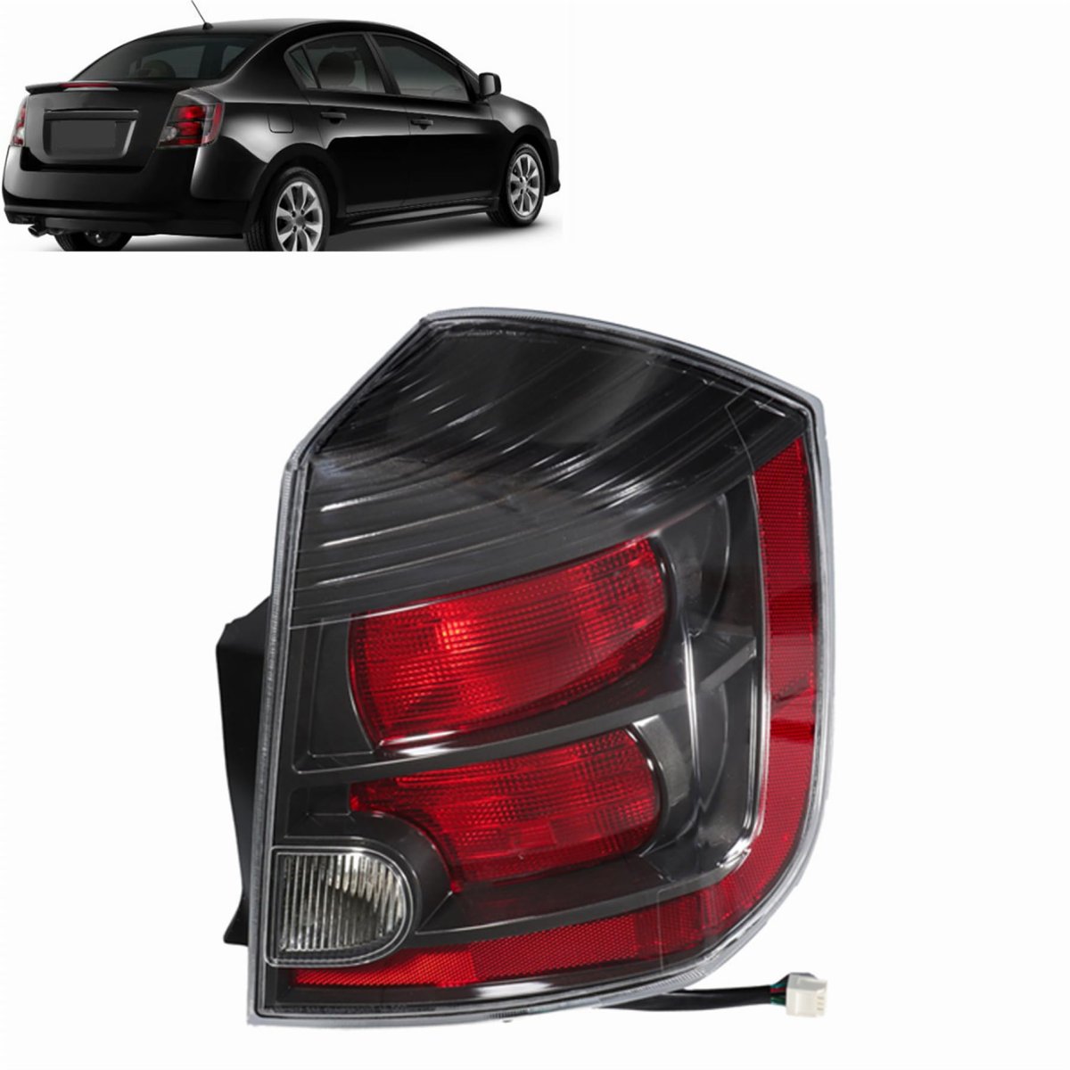 Right Side Tail Light Assembly For Sentra 2010 2011 2012 Halogen Passenger Rear Lamp Replacement Ni2801188 Clear And Red Lens