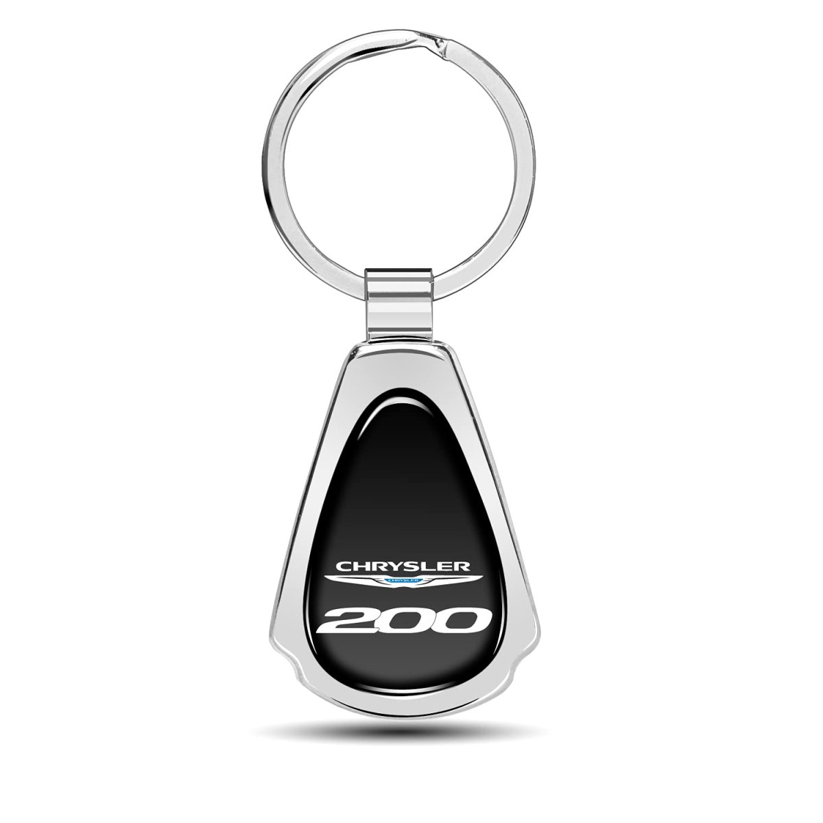 Chrysler 200 Black Dome Chrome Metal Teardrop Key Chain Official Licensed Modern Style Accessory 2 125 In X 1 25