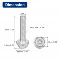 Uxcell M6x30mm Phillips Hex Head Flange Bolts 10pcs 304 Stainless Steelagon Hex Machine Screws