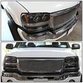 Gmc Yukon Gmt800 Pair Of Black Housing Amber Corner Halo Projector Headlight Bumper 3rd Brake Light