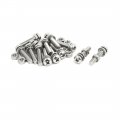 M5x25mm 304 Stainless Steel Phillips Pan Head Bolt Screw Nut W Washer 12 Sets 