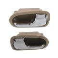 Interior Door Handle Pair For Mazda Protege 1995 2003 Front Or Rear Driver And Passenger Side Beige Bezel With Chrome Lever 