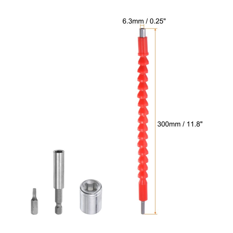 Flexible Drill Bit Extension Kits 21pcs Screwdriver Set 1 4 Hex Shank Crv Screw Driver Kit Tools With Red Shaft