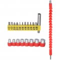 Flexible Drill Bit Extension Kits 21pcs Screwdriver Set 1 4 Hex Shank Crv Screw Driver Kit Tools With Red Shaft