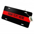 Graphics More Personalized Custom 1 Line Firefighter Thin Red Novelty Metal Vanity Tag License Plate