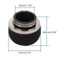 42mm Motorcycle Air Filter Cleaner Replacement For 2 Stroke Engine Bike Moto Scooter Black
