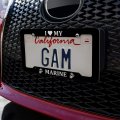 I Love My Marine Usmc White On Black Officially Licensed License Plate Tag Frame
