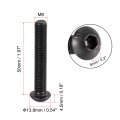 Uxcell M8x50mm Hex Socket Button Head Cap Bolts Screws Carbon Steel 10pcs