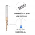 Uxcell Tapered Ball Nose End Mill Tisin Coated Solid Carbide 2 Flute Spiral Milling Cutter 1mm Radius 2mm Diameter 6mm Shank