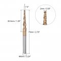 Uxcell Tapered Ball Nose End Mill Tisin Coated Solid Carbide 2 Flute Spiral Milling Cutter 1mm Radius 2mm Diameter 6mm Shank