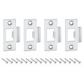 T Door Strike Plate 4pcs 70mm X 40mm 201 Stainless Steel Latch Deadbolt For Frame Jamb Silver 