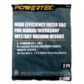 Powertec 75016 High Efficiency Filter Bags For Ridgid Workshop Wet Dry Vacuum Vf3503 Pack Of 2 