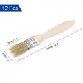 Uxcell 12pcs 1 Inch Paint Brush Natural Bristle Flat Edge With Wood Handle Wall Treatment Tool For Varnishes Glues