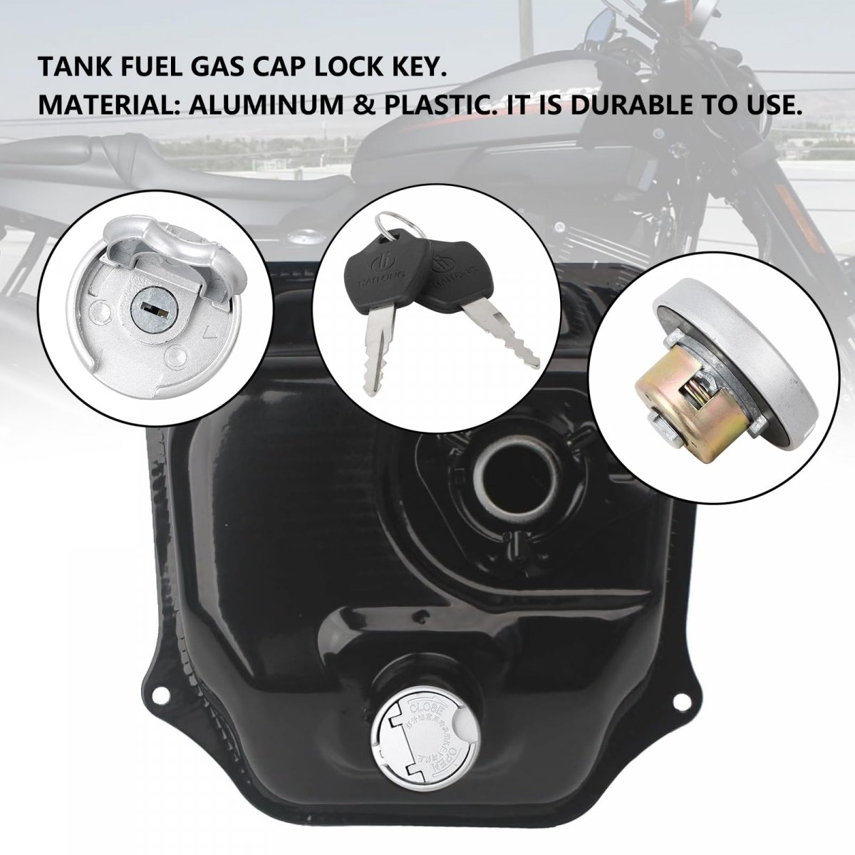 Minho Motorcycle Gas Caps With Switch Lock Fuel Tank Fit For Chinese Gy6 Scooter Mopeds Taotao Atm50