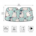 Cute Penguins Seamless On Turquoise Pattern Auto Car Front Sunshade Windshield Automobile Window Foldable Visor Vehicle Blocker